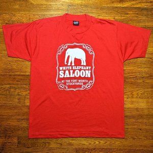Red White elephant saloon tee shirt